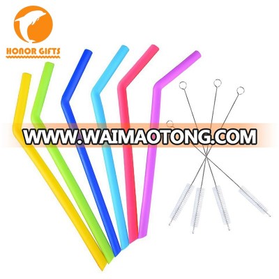 2018 Food Grade Reusable Silicone Straws With Brushes