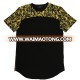 Golden Flower Printed  Polyester Blend OEM Men T-Shirt