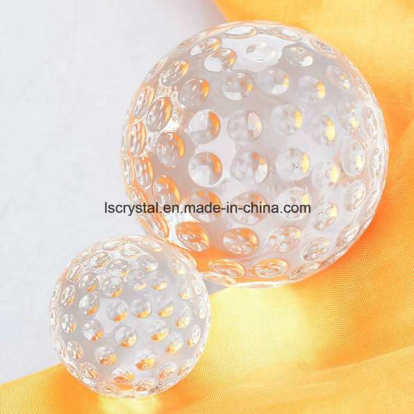 Crystal Glass Golf Shape Clear Ball for Decoration